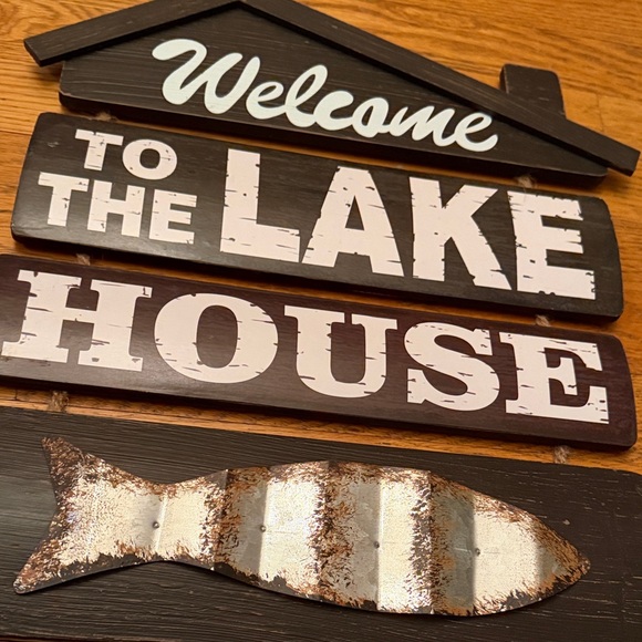 Welcome to the Lake House Wall Decor - Brown and White NEW - Picture 7 of 9